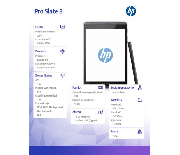 HP Pro Slate 8 APQ8074/2048MB/16/Android 4.4 - 227793 - zdjęcie 6